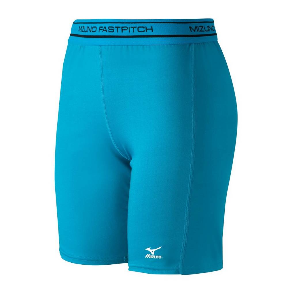 Calções Mizuno Softball Baixo Rise Compression Sliding - Mulher - Azuis - ILPCE6543